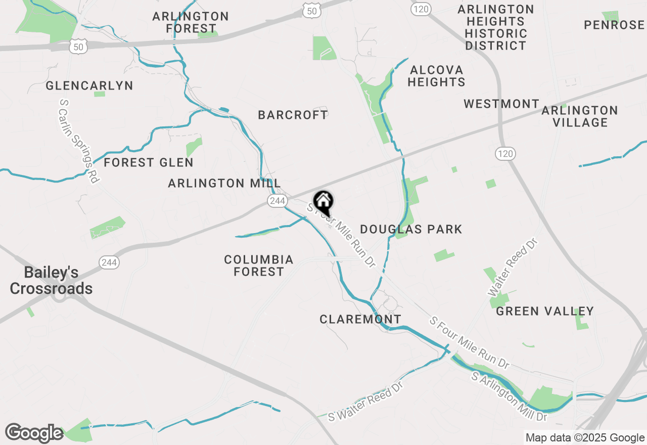 Map of 4600 S Four Mile Run Drive #222, Arlington, VA 22204