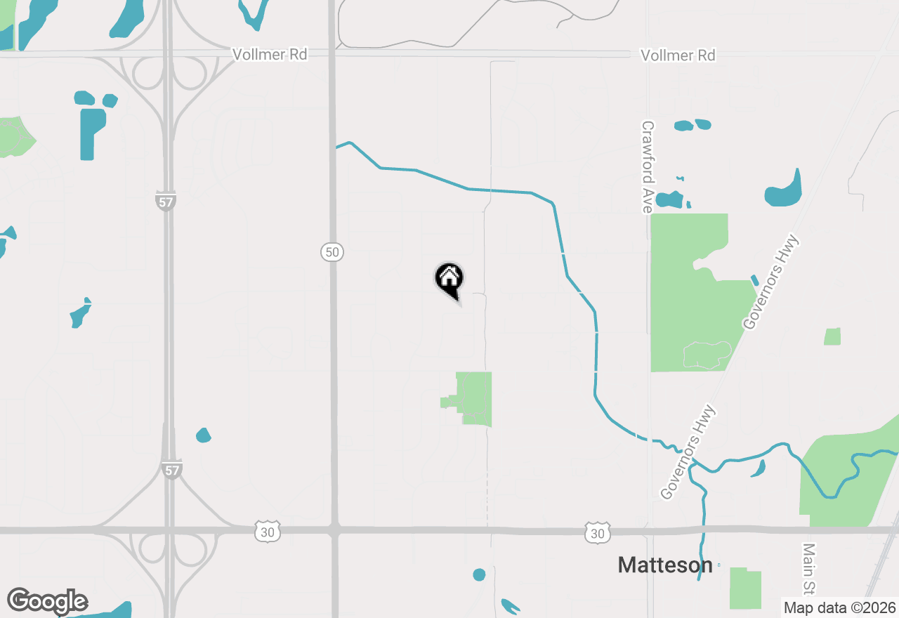 Map of 620 Larkspur Lane, Matteson, IL 60443