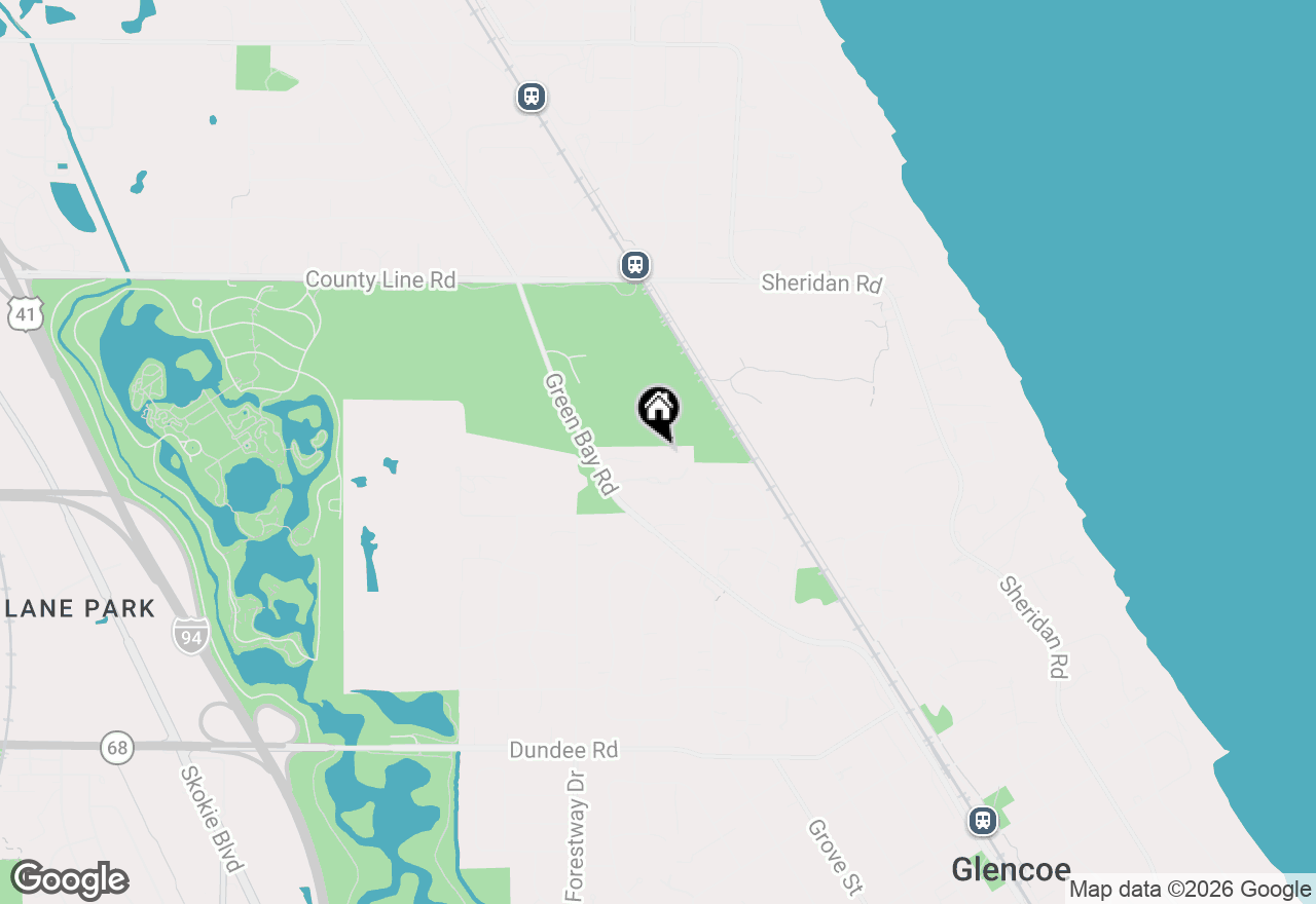 Map of 398 Forest Edge Drive, Glencoe, IL 60022