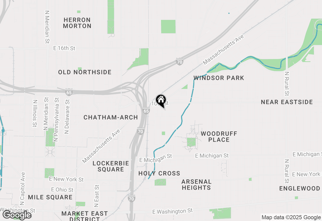 Map of 1112 Polk Street, Indianapolis, IN 46202