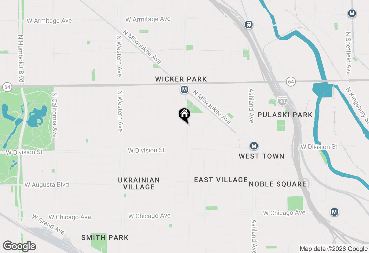 Map of 2007 W Evergreen Avenue #1R, Chicago, IL 60622