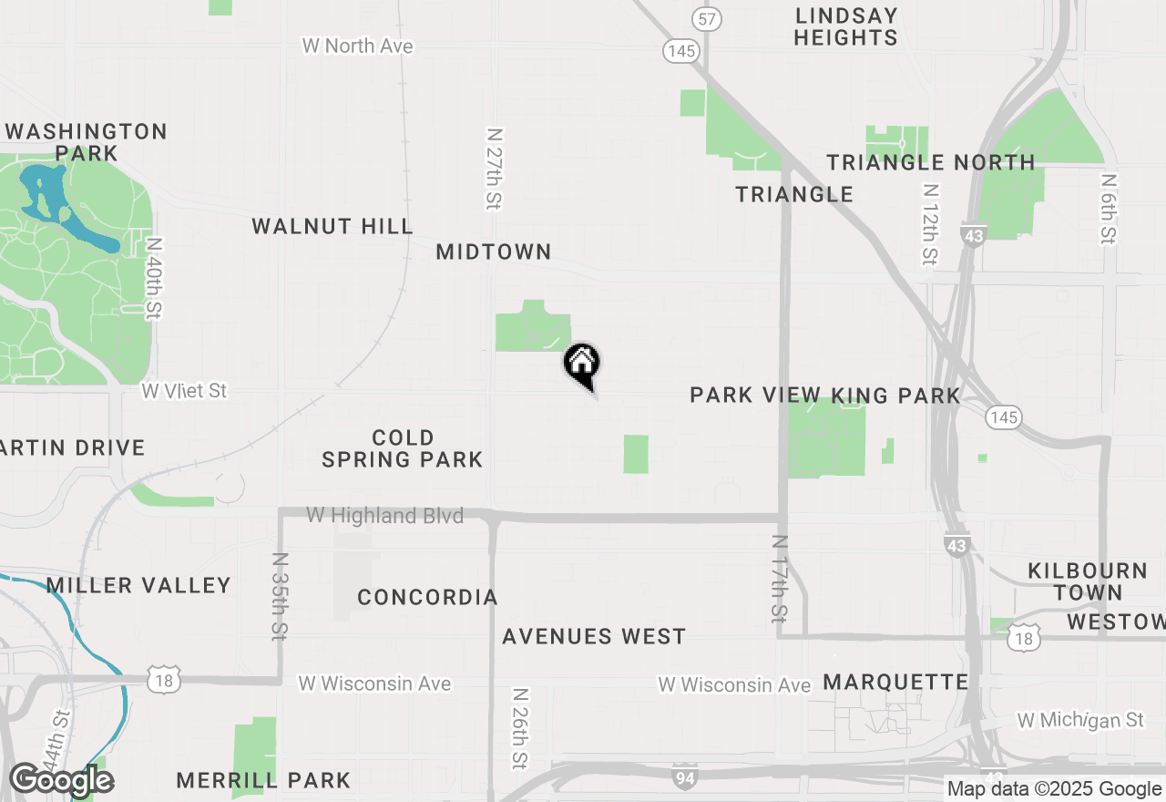 Map of 2423 W Vliet St, Milwaukee, WI 53205