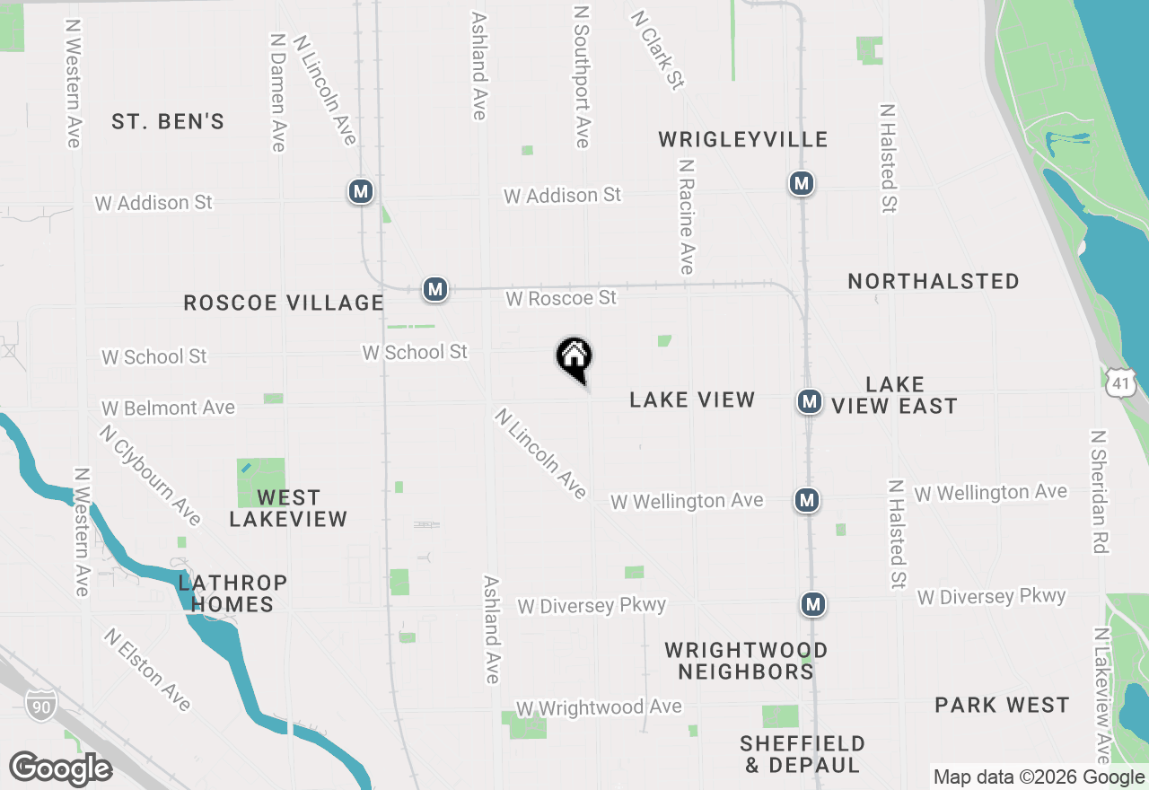 Map of 1416 W Belmont Avenue, Chicago, IL 60657