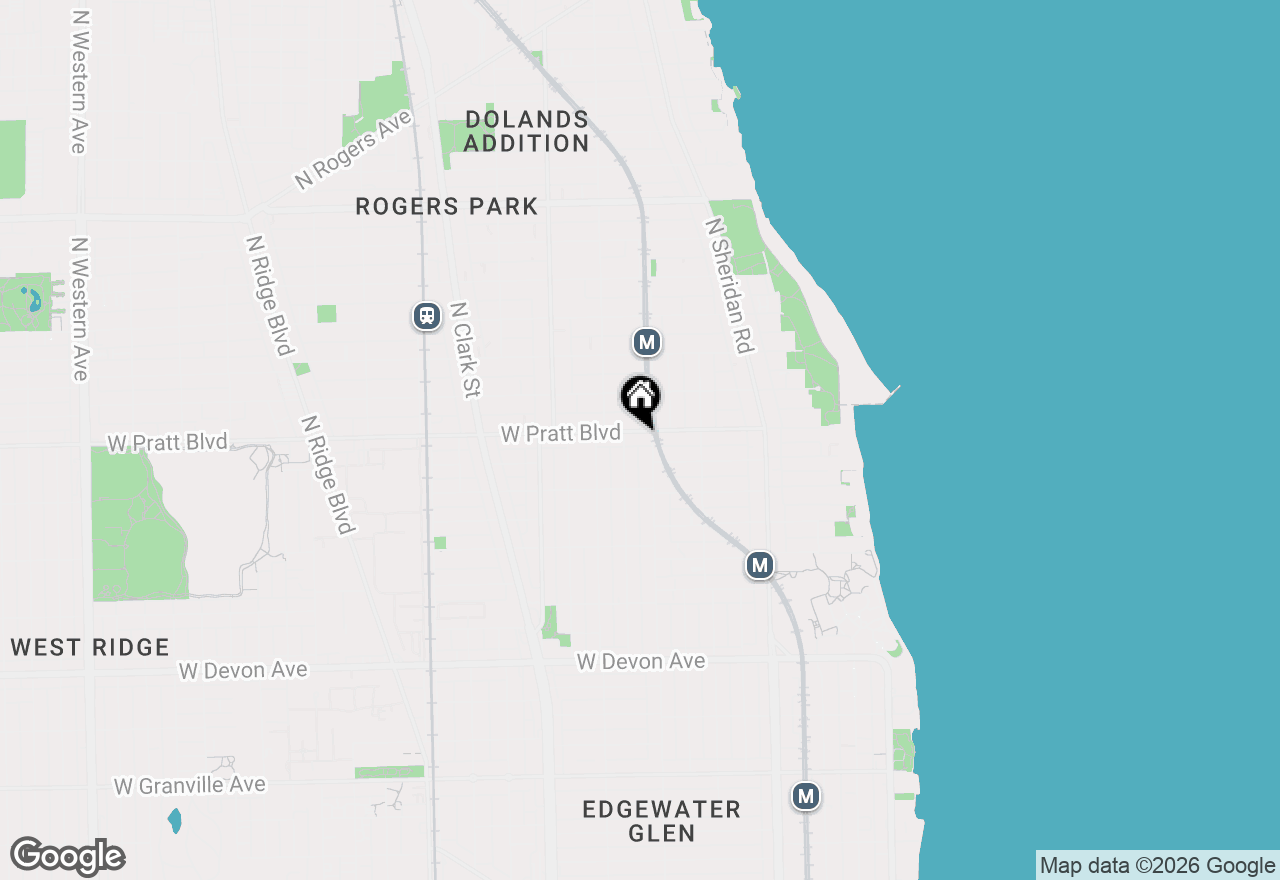 Map of 1415 W Pratt Boulevard #107, Chicago, IL 60626