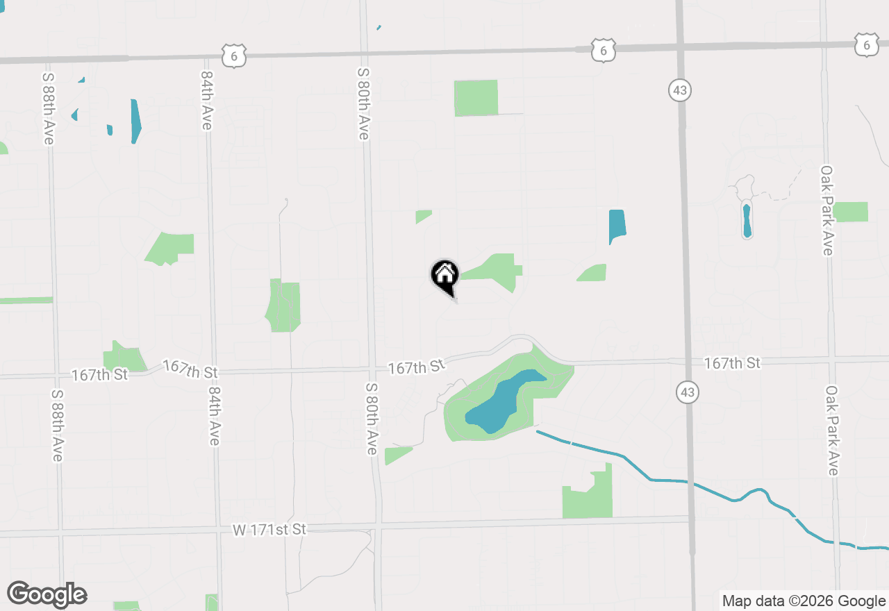 Map of 16538 Parliament Avenue, Tinley Park, IL 60477