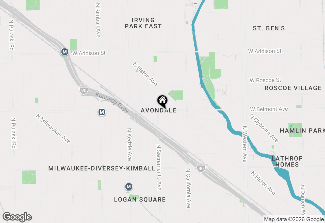 Map of 2941 W Belmont Avenue #2F, Chicago, IL 60618