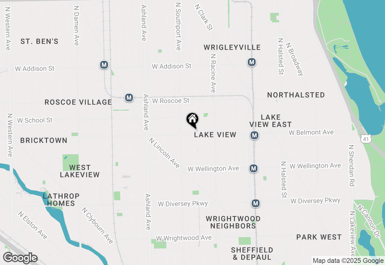 Map of 1322 W Belmont Avenue #2W, Chicago, IL 60657