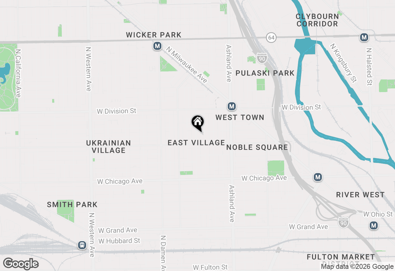 Map of 1033 N Wood Street #3, Chicago, IL 60622