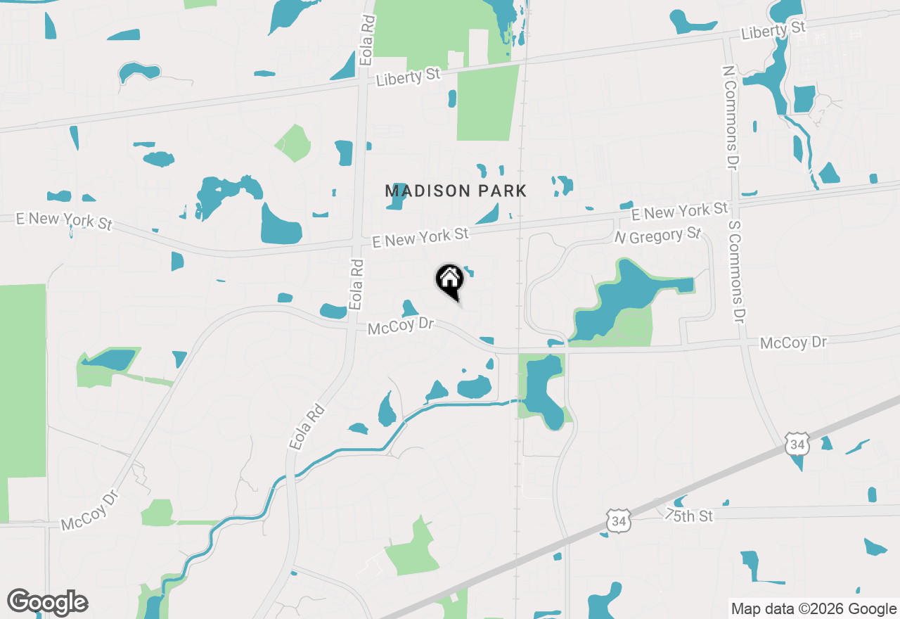 Map of 152 Hidden Pond Circle, Aurora, IL 60504