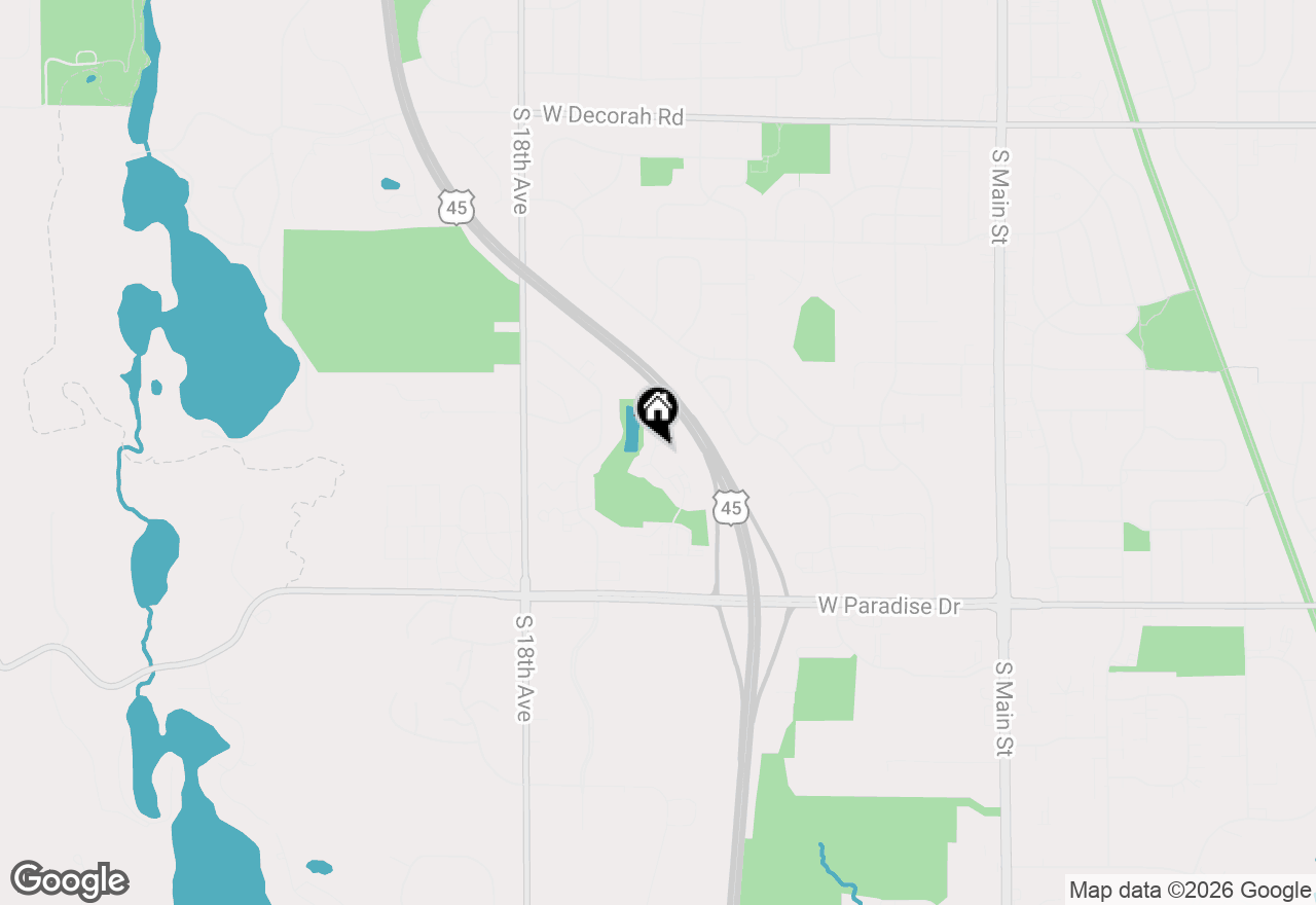 Map of 1443 Hidden Waters Cir, West Bend, WI 53095