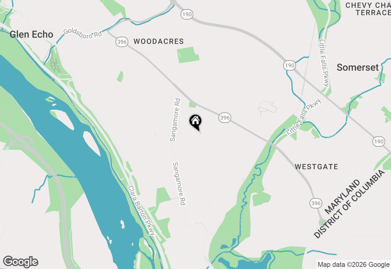 Map of 5209 Augusta Street, Bethesda, MD 20816