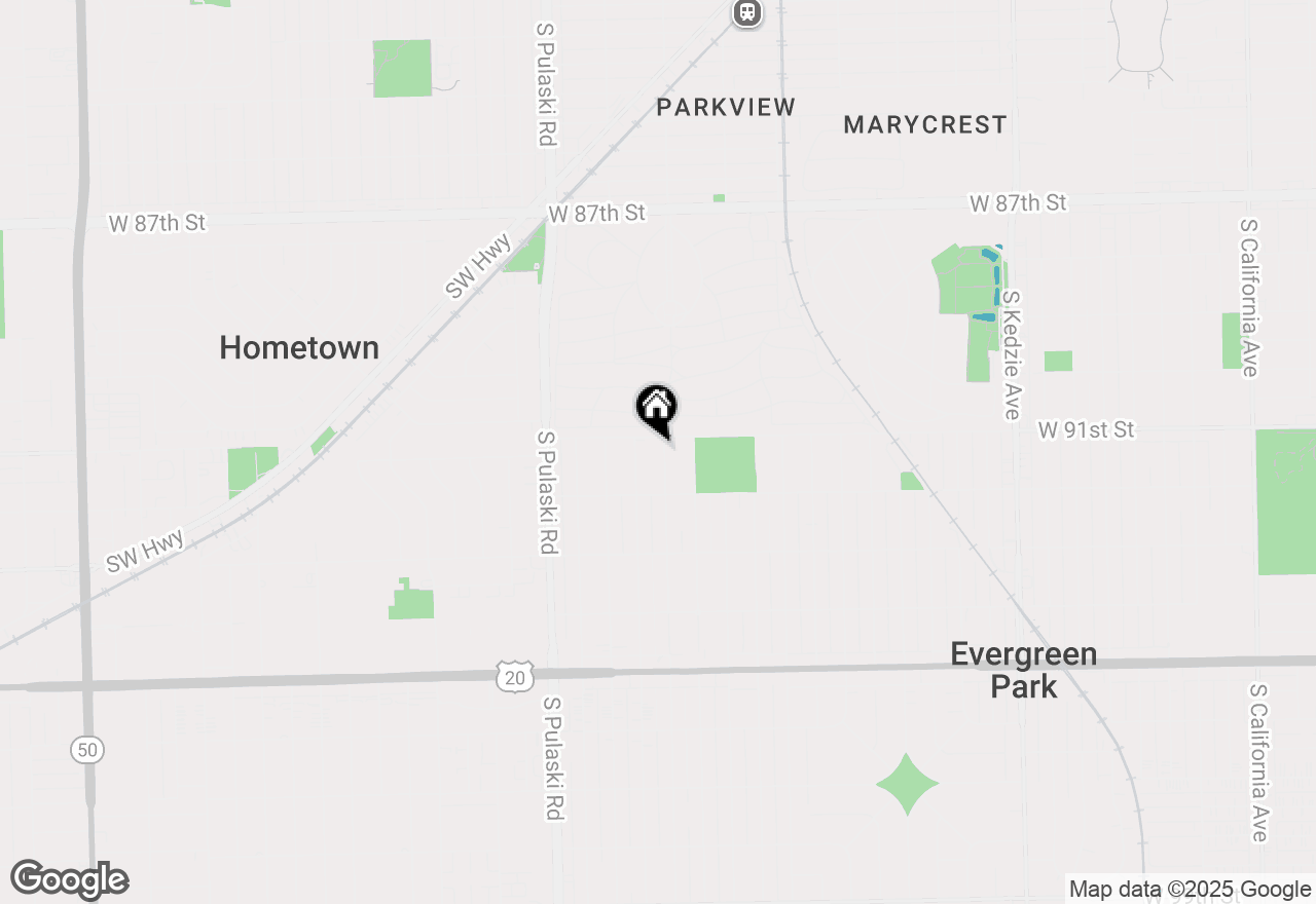 Map of 9110 S Hamlin Avenue, Evergreen Park, IL 60805