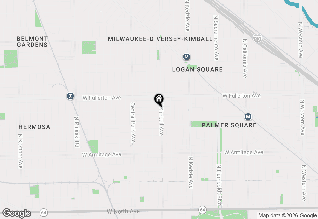 Map of 2300 N Kimball Avenue #1, Chicago, IL 60647