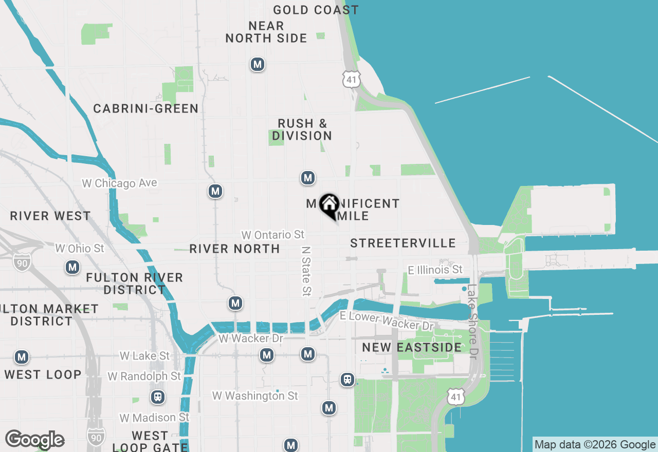 Map of 55 E Erie Street #2705, Chicago, IL 60611