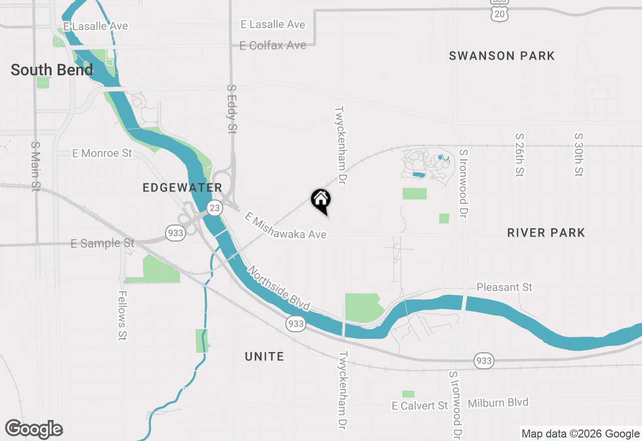 Map of 1410 Chester Street, South Bend, IN 46615