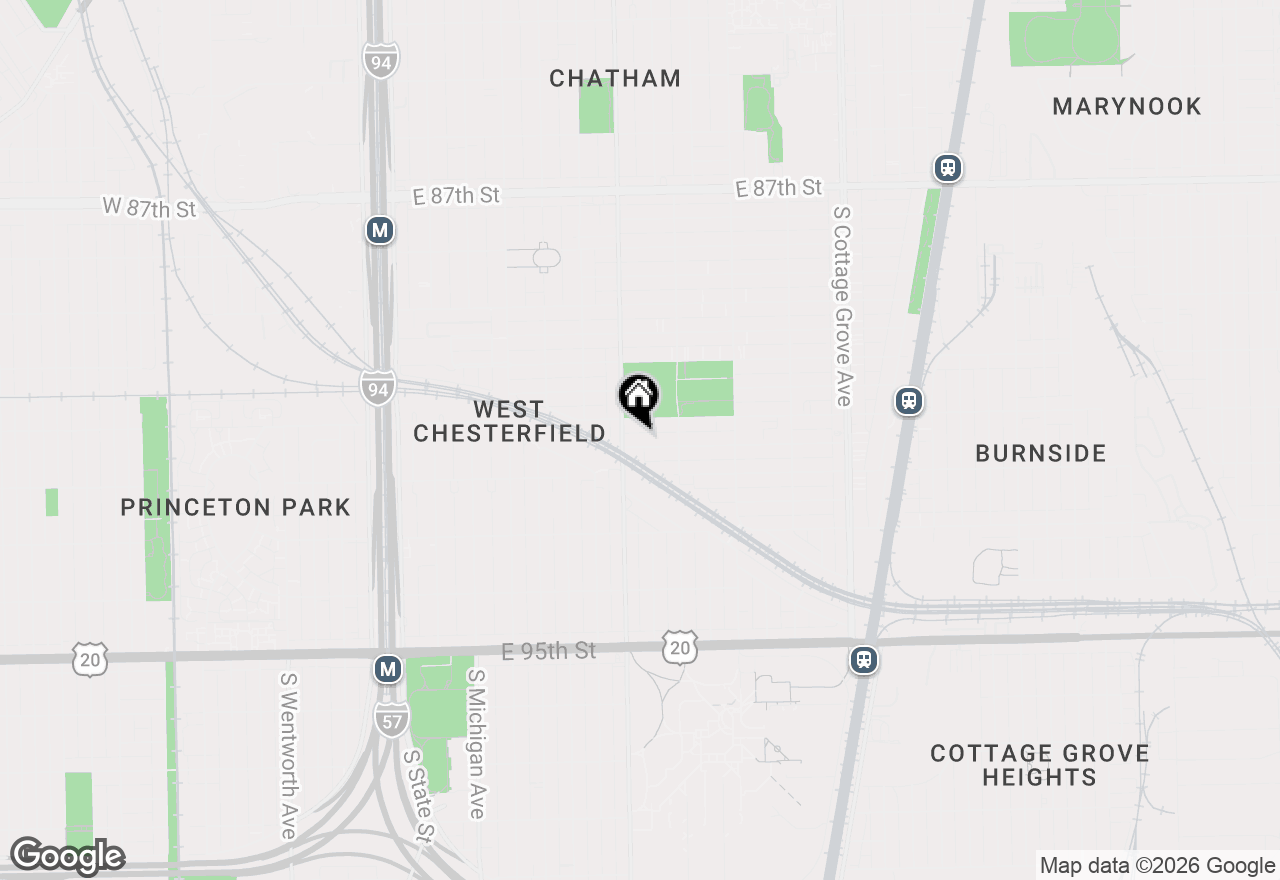 Map of 414 E 91st Place, Chicago, IL 60619