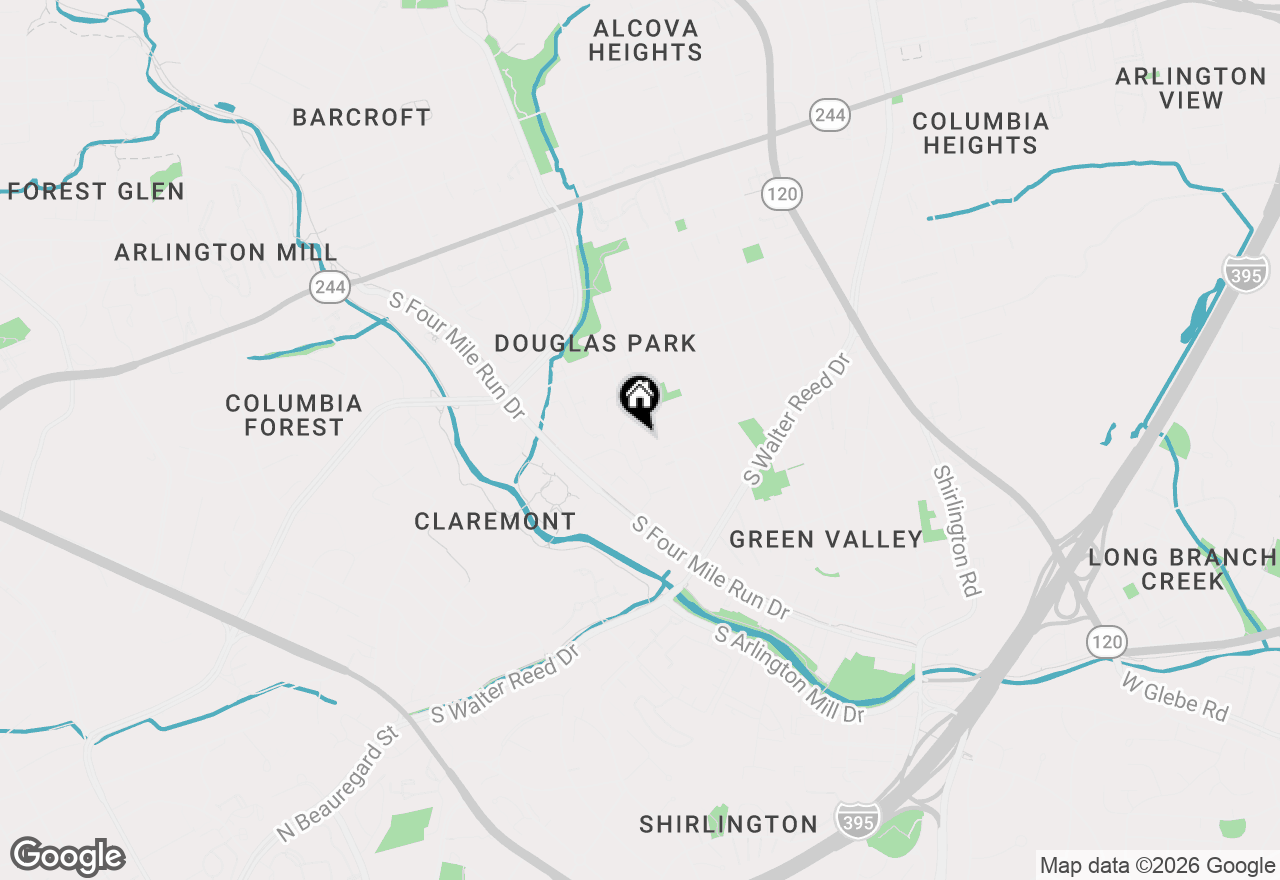 Map of 4141 S Four Mile Run Drive #402, Arlington, VA 22204