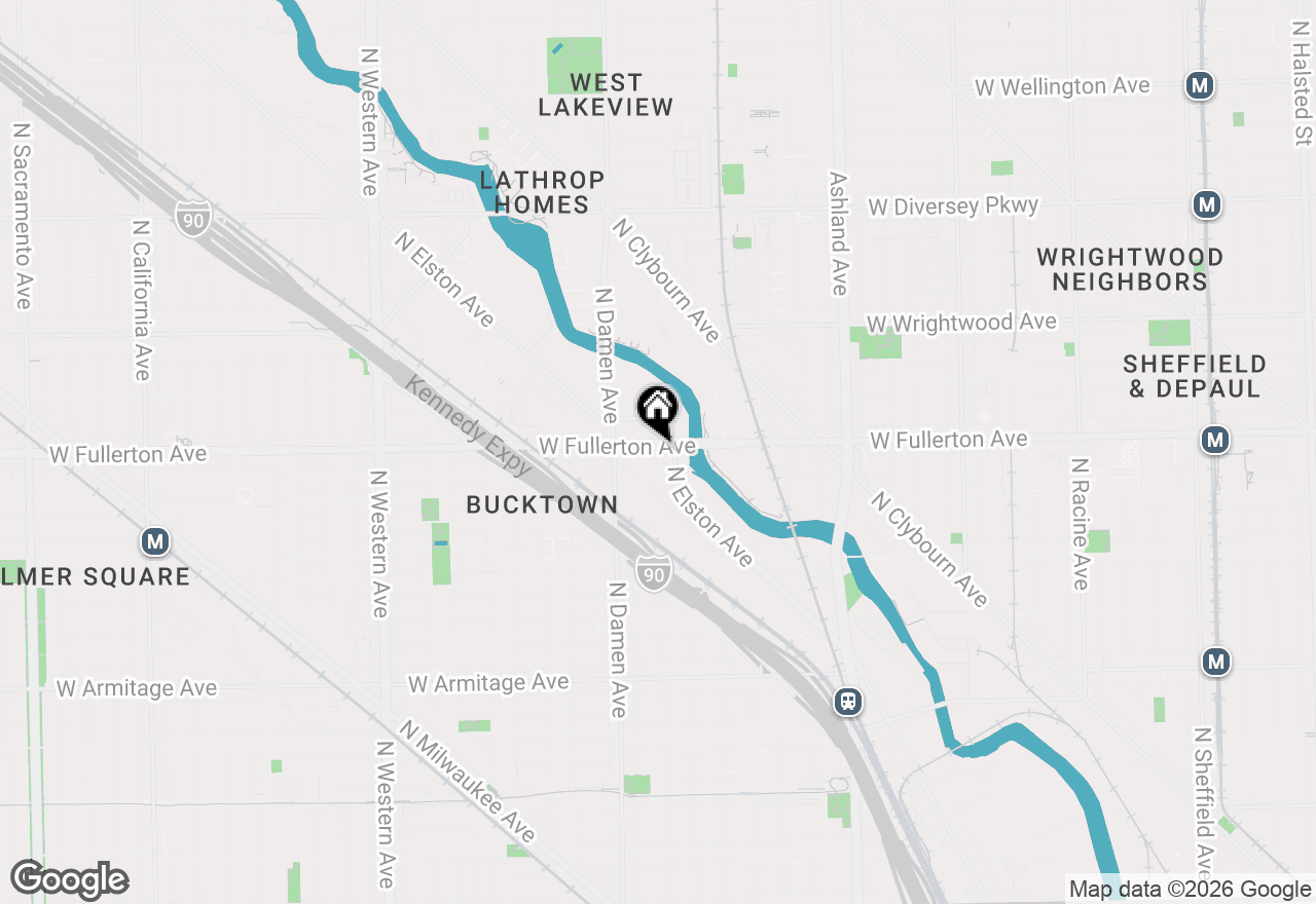 Map of 1903 W Fullerton Avenue, Chicago, IL 60614