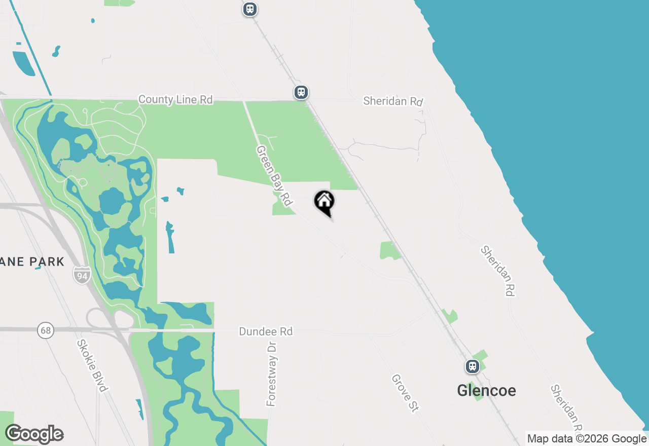 Map of 406 Kelling Lane, Glencoe, IL 60022
