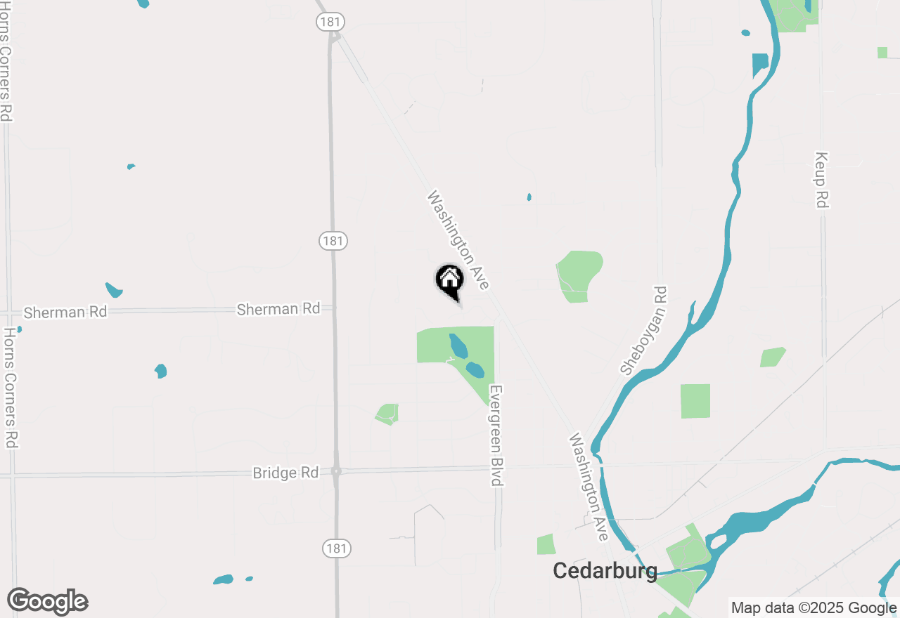 Map of W70N903 Evergreen Ct, Cedarburg, WI 53012