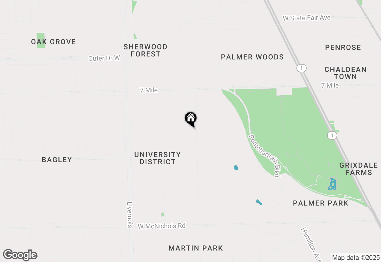Map of 18455 Parkside Street, Detroit, MI 48221