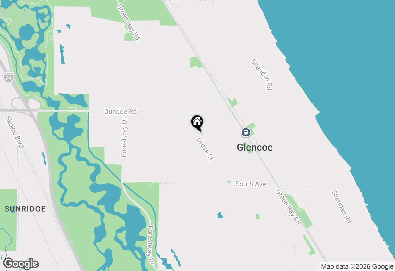 Map of 814 Grove Street, Glencoe, IL 60022