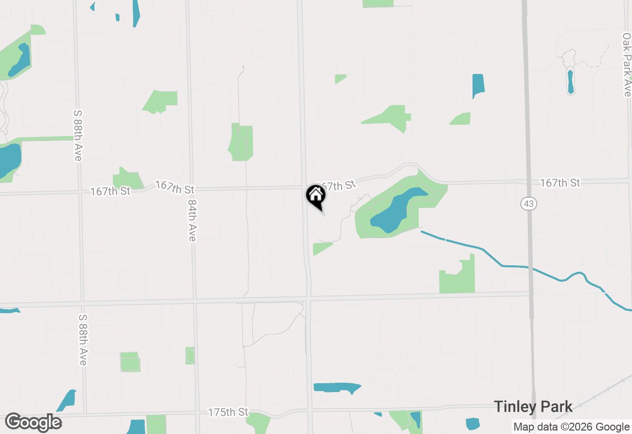 Map of 7932 Paxton Avenue #1B, Tinley Park, IL 60477