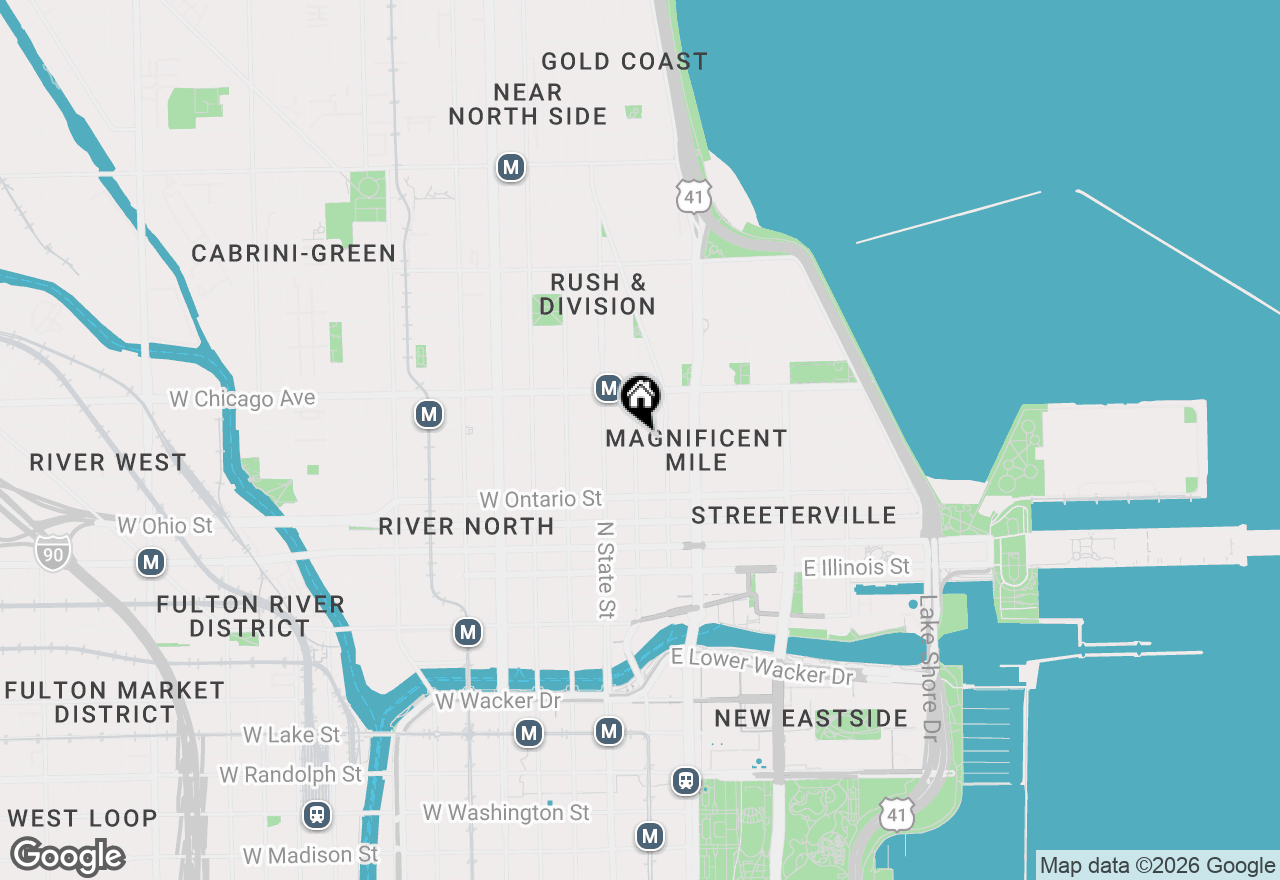 Map of 30 E Huron Street #4310, Chicago, IL 60611