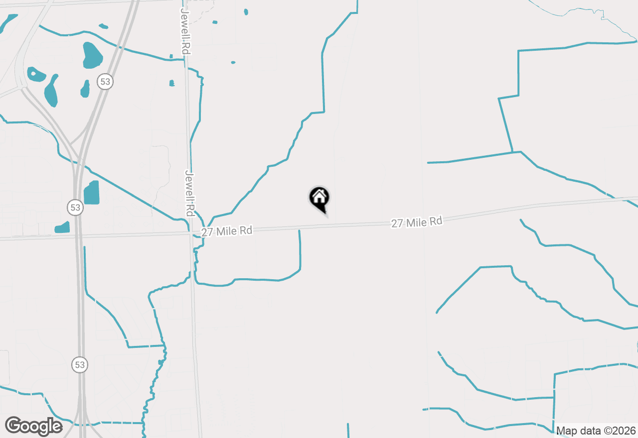 Map of 12721 27 Mile Road, Washington, MI 48094