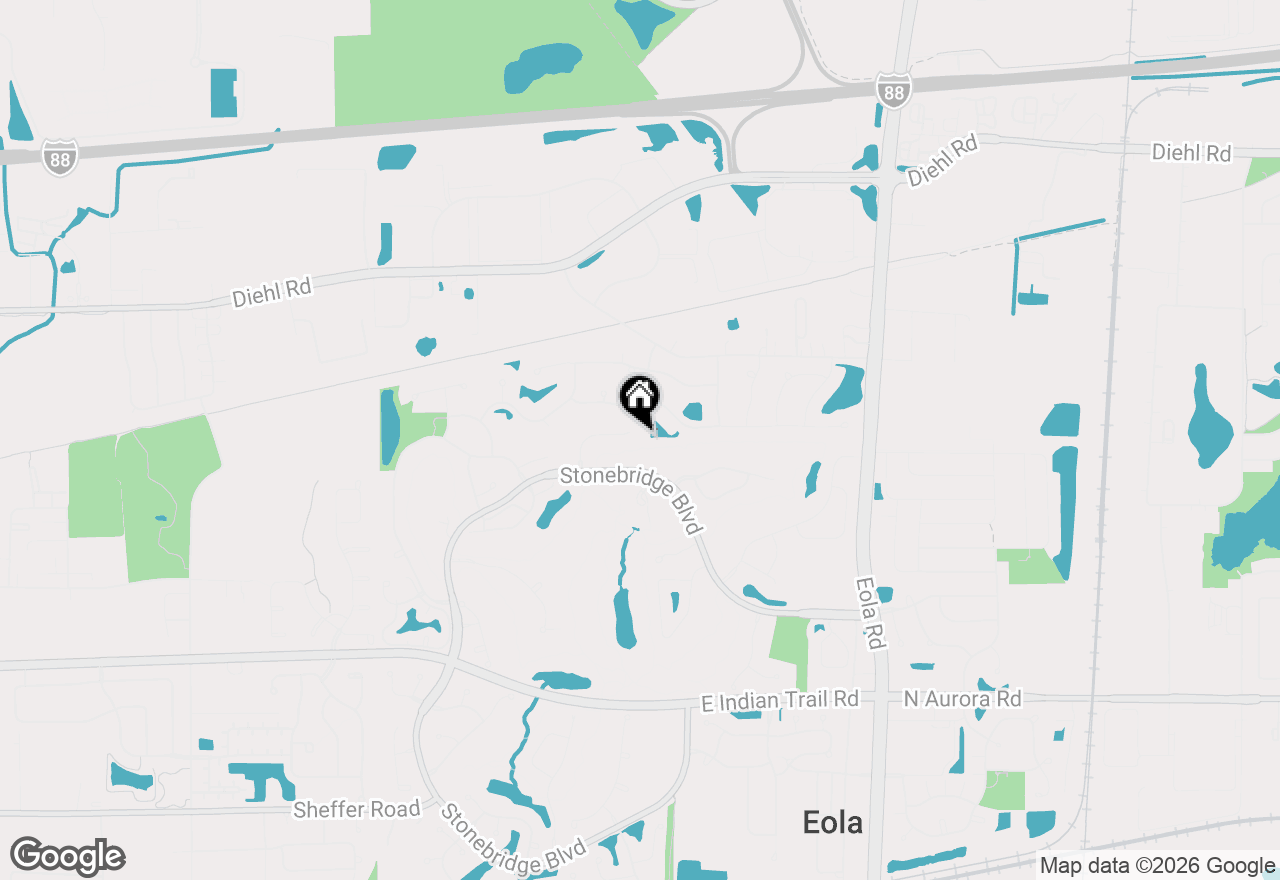 Map of 1585 Woodcrest Court, Aurora, IL 60502