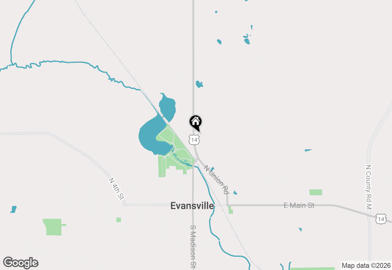 Map of 368 Union Street, Evansville, WI 53536