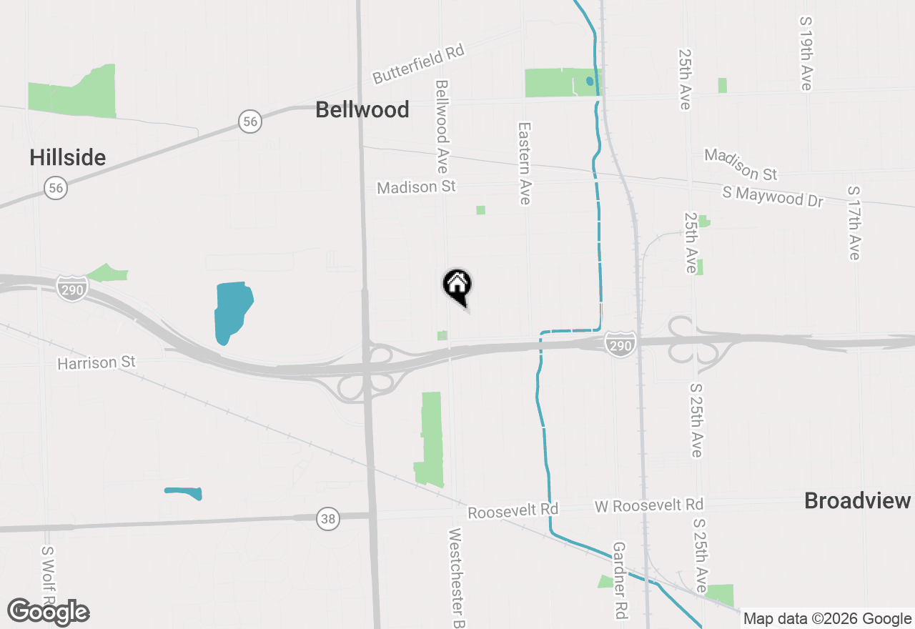 Map of 1105 Bellwood Avenue, Bellwood, IL 60104