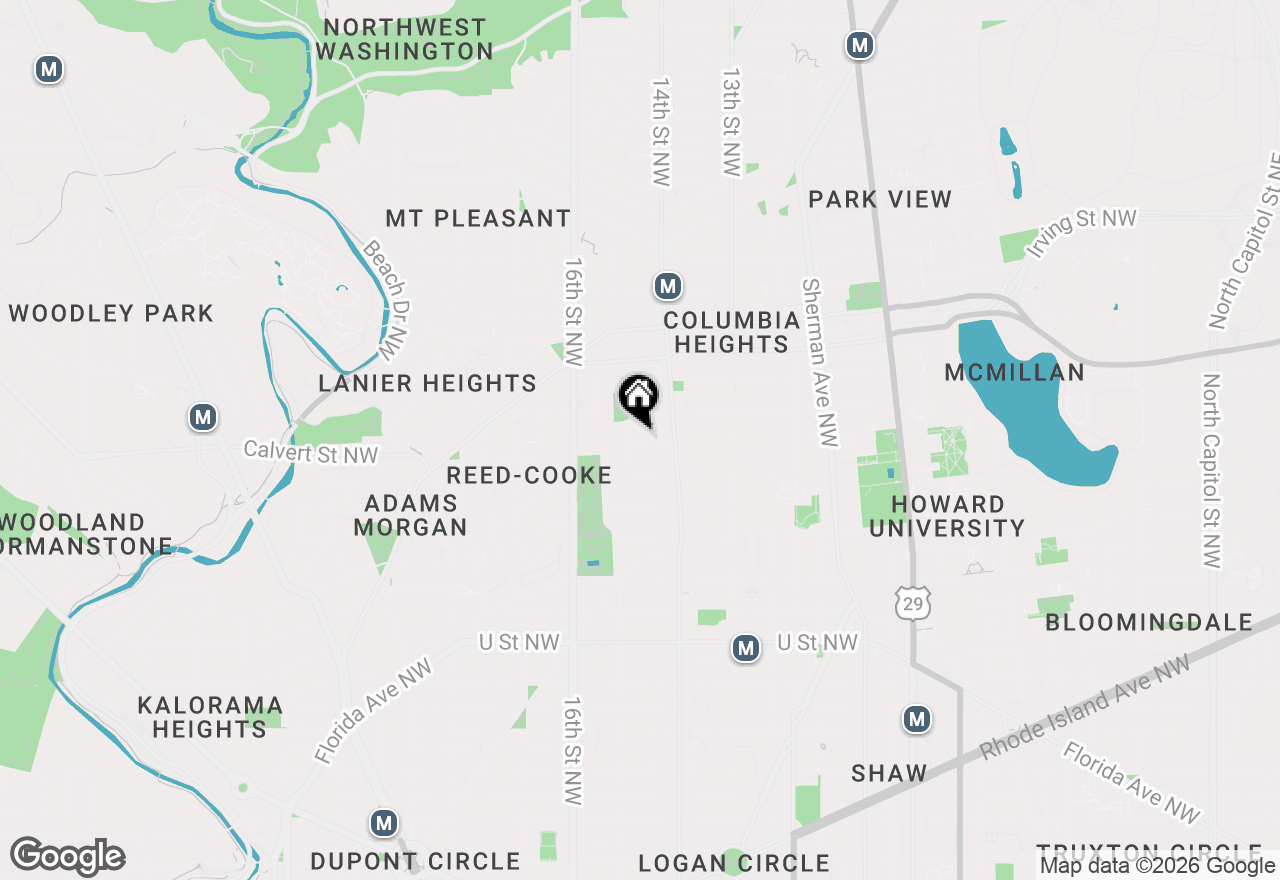 Map of 1441 Euclid Street Nw #1, Washington, DC 20009