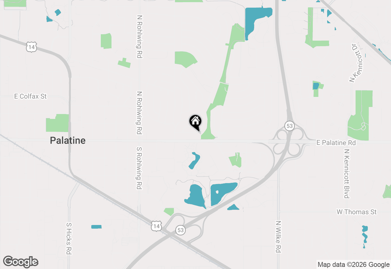 Map of 1117 E Kitson Drive, Palatine, IL 60074