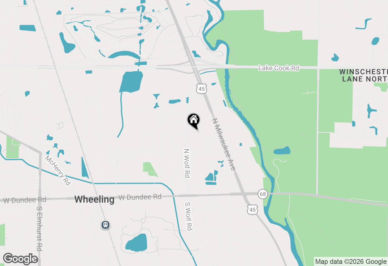 Map of 45 Timber Wolf Drive, Wheeling, IL 60090