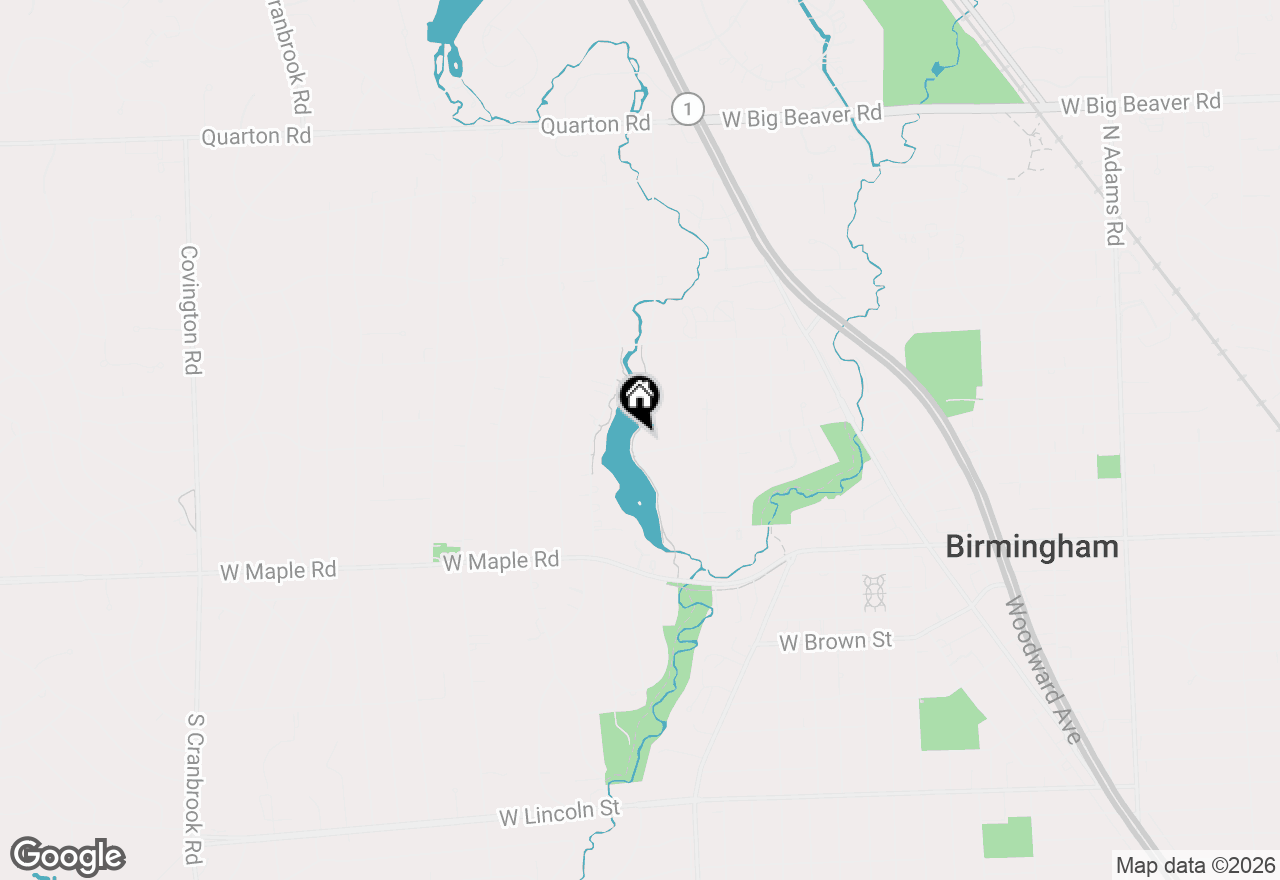 Map of 592 Lakeside Drive, Birmingham, MI 48009