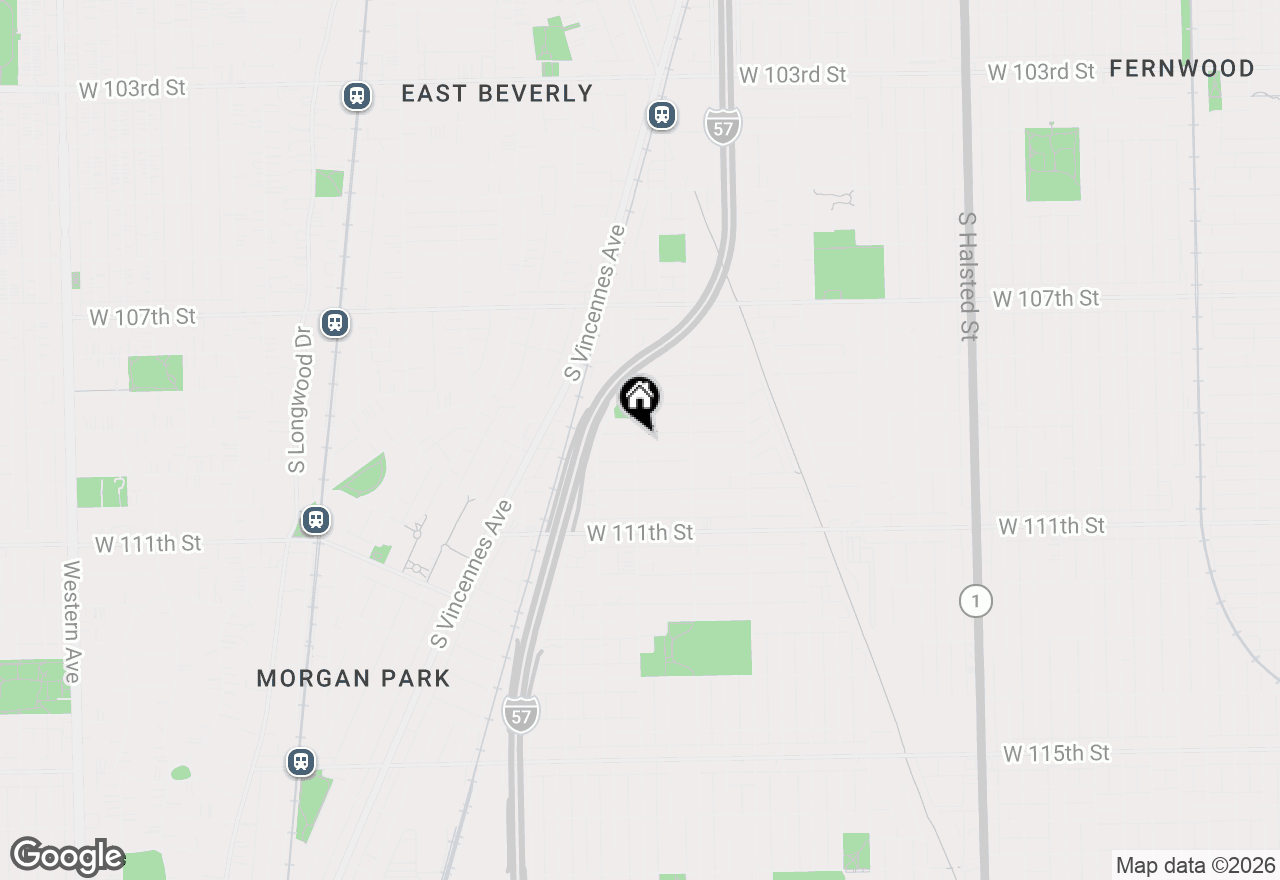 Map of 1356 W 109th Place, Chicago, IL 60643