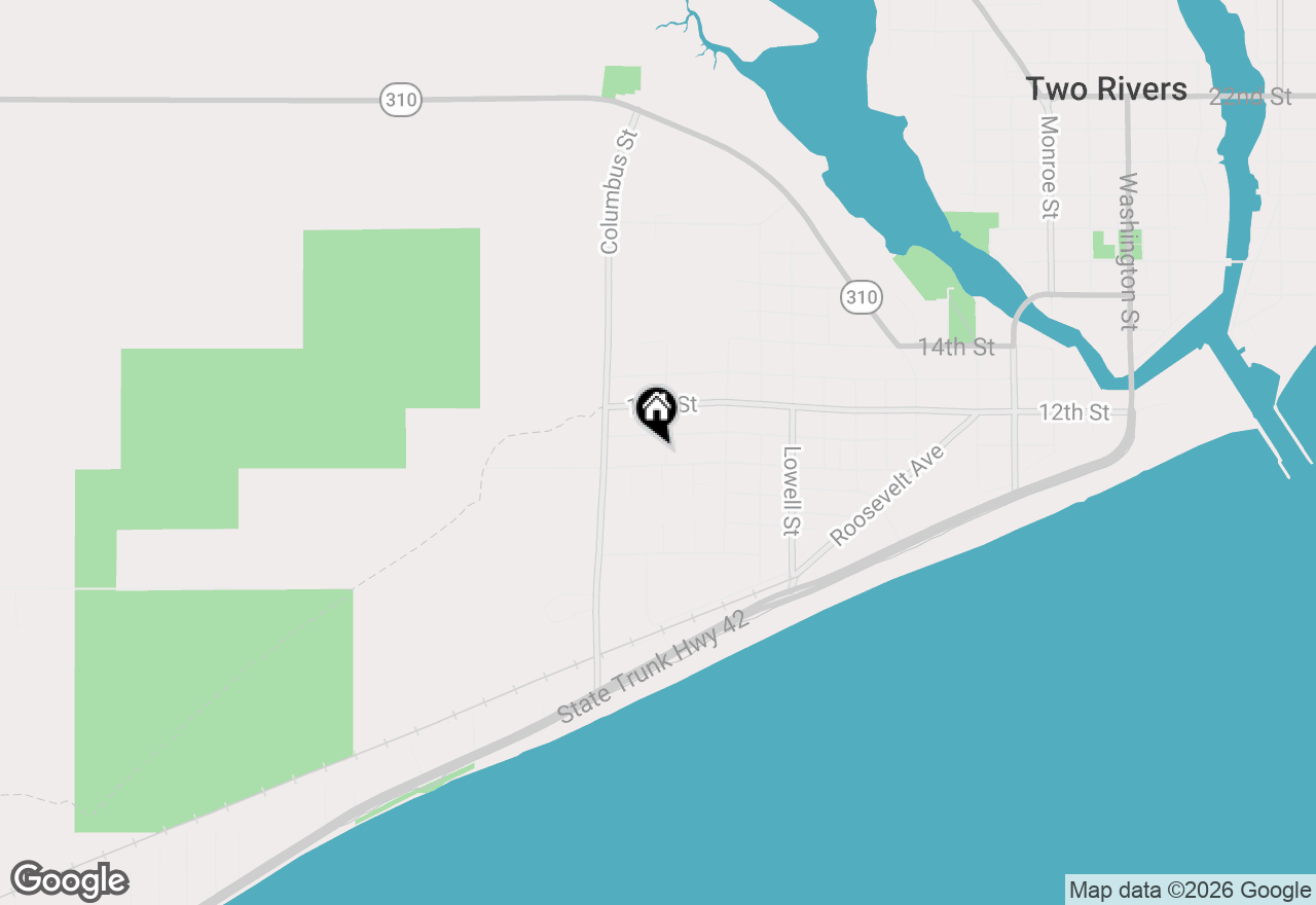 Map of 1008 Parkway Blvd, Two Rivers, WI 54241