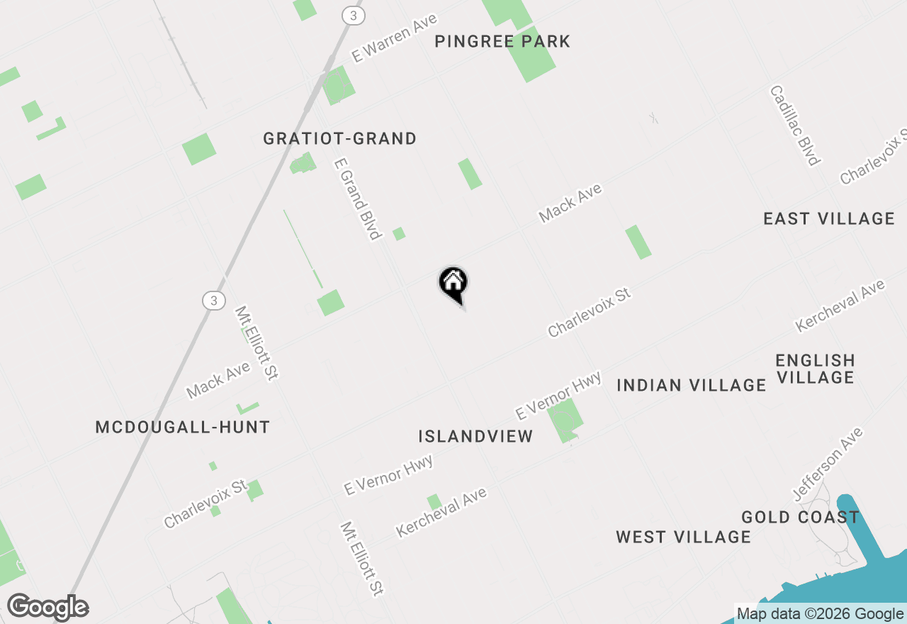 Map of 3412 Field Street, Detroit, MI 48214