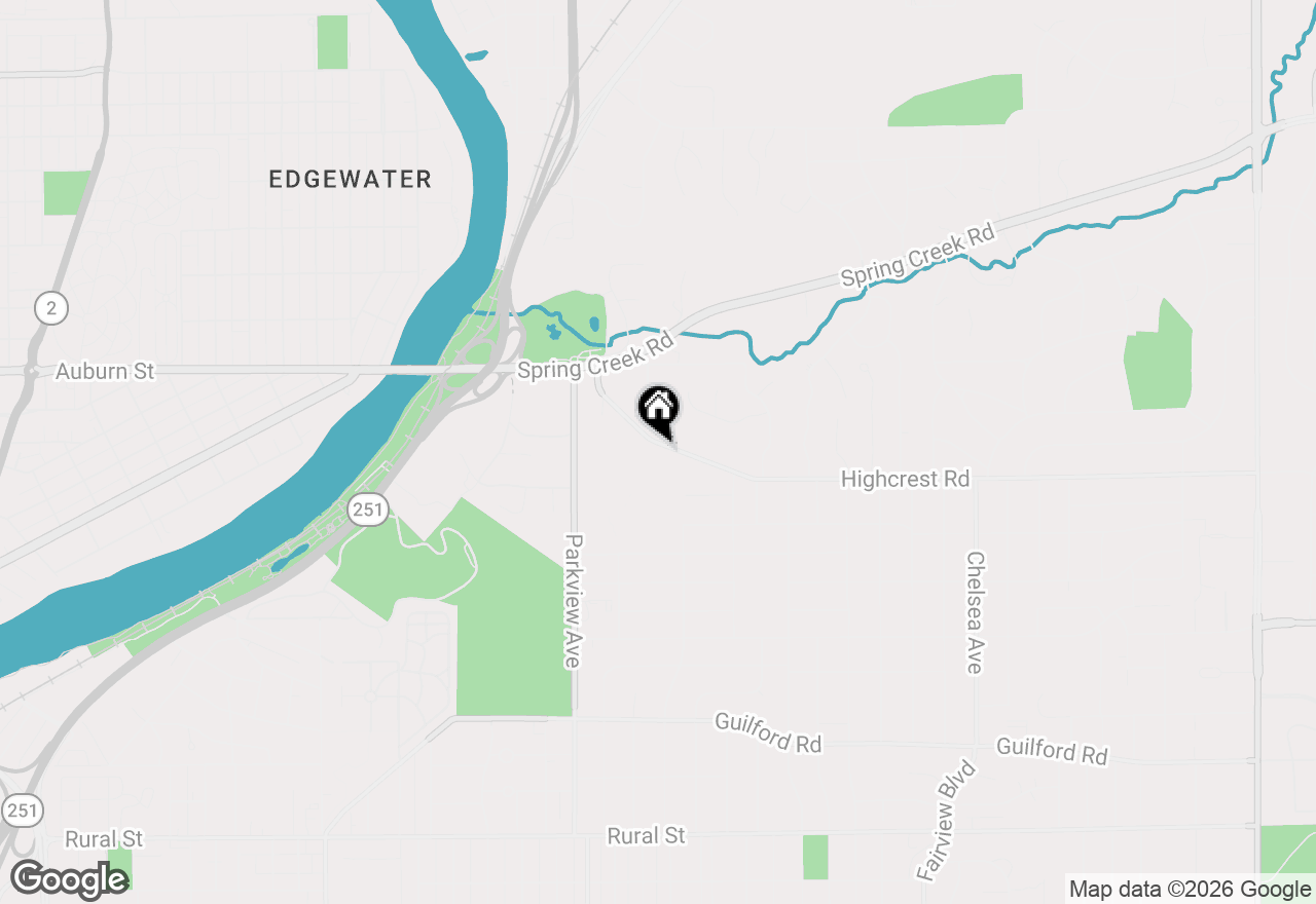 Map of 2519 Highcrest Road, Rockford, IL 61107