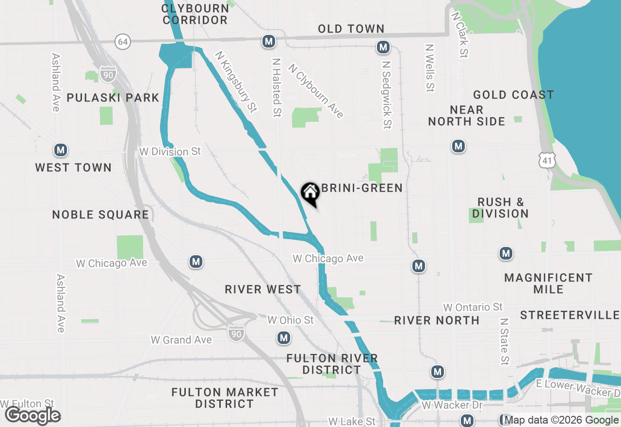 Map of 1000 N Kingsbury Street #503, Chicago, IL 60610