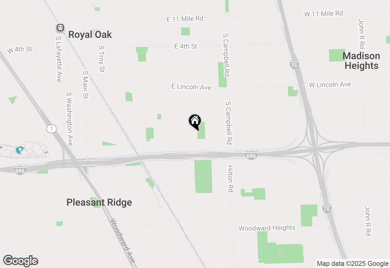 Map of 1402 Owana Ave, Royal Oak, MI 48067