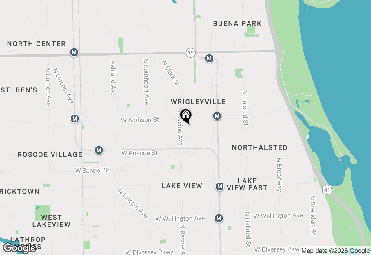 Map of 1165 W Eddy Street #2W, Chicago, IL 60657