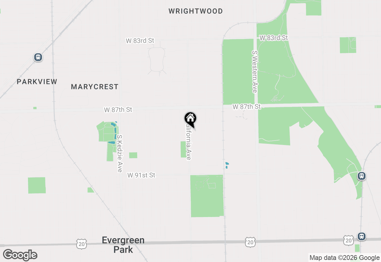 Map of 8825 S California Avenue, Evergreen Park, IL 60805