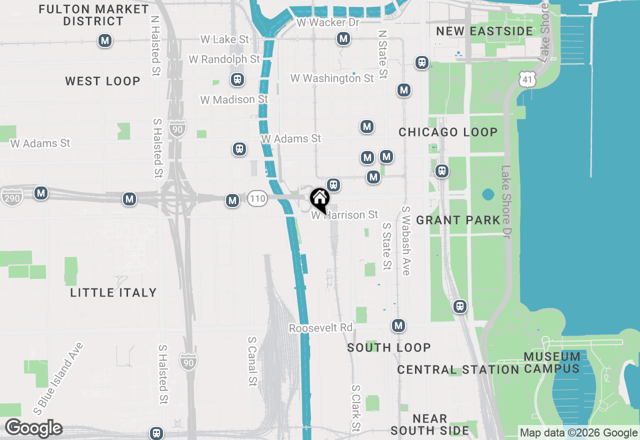 Map of 611 S Wells Street #3004, Chicago, IL 60607