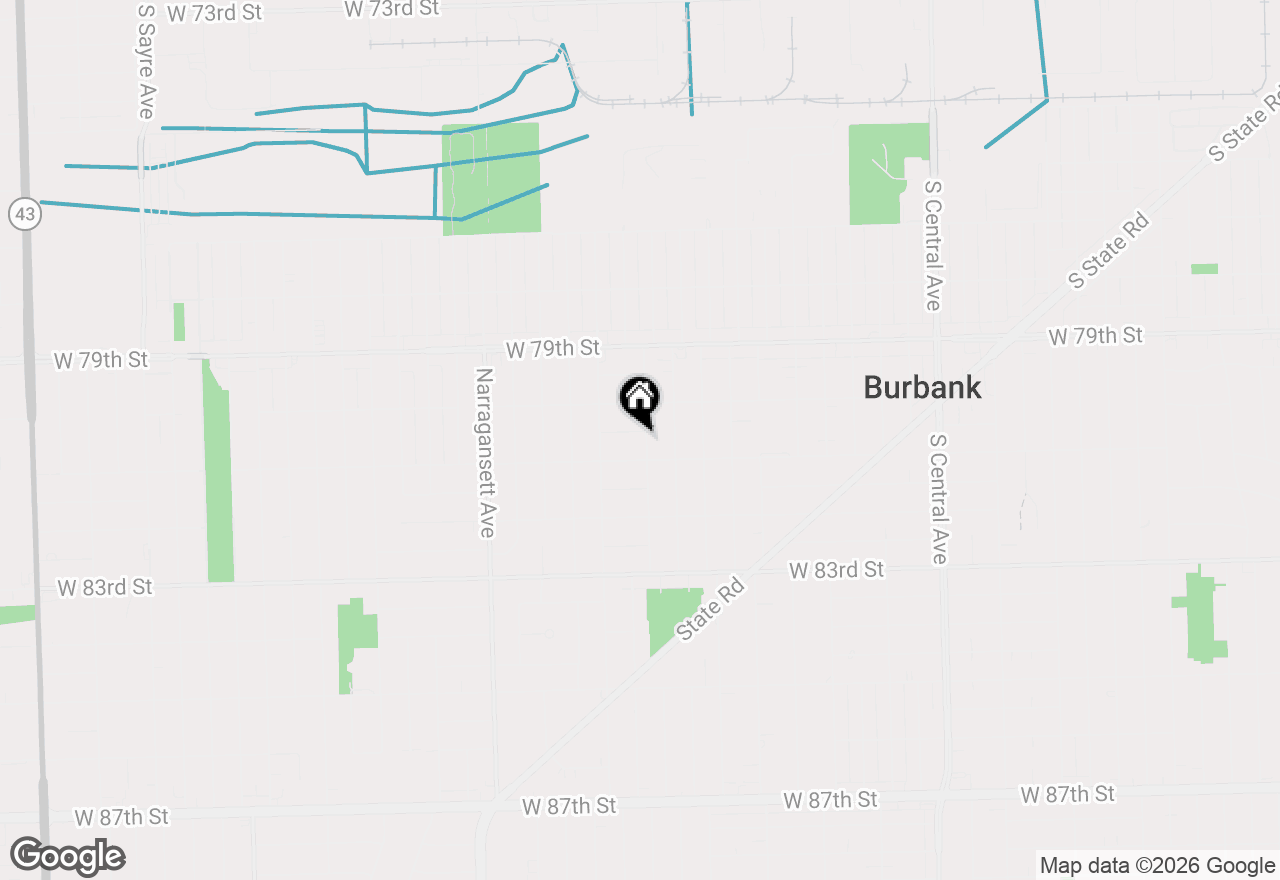 Map of 6101 W 80th Place, Burbank, IL 60459