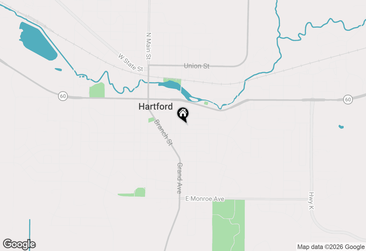 Map of 202 Grand Ave, Hartford, WI 53027