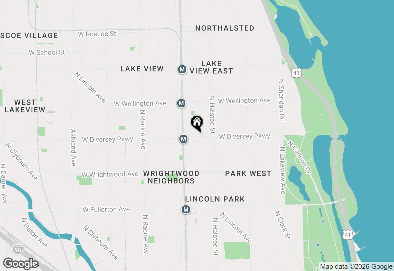 Map of 858 W Diversey Parkway #1W, Chicago, IL 60614