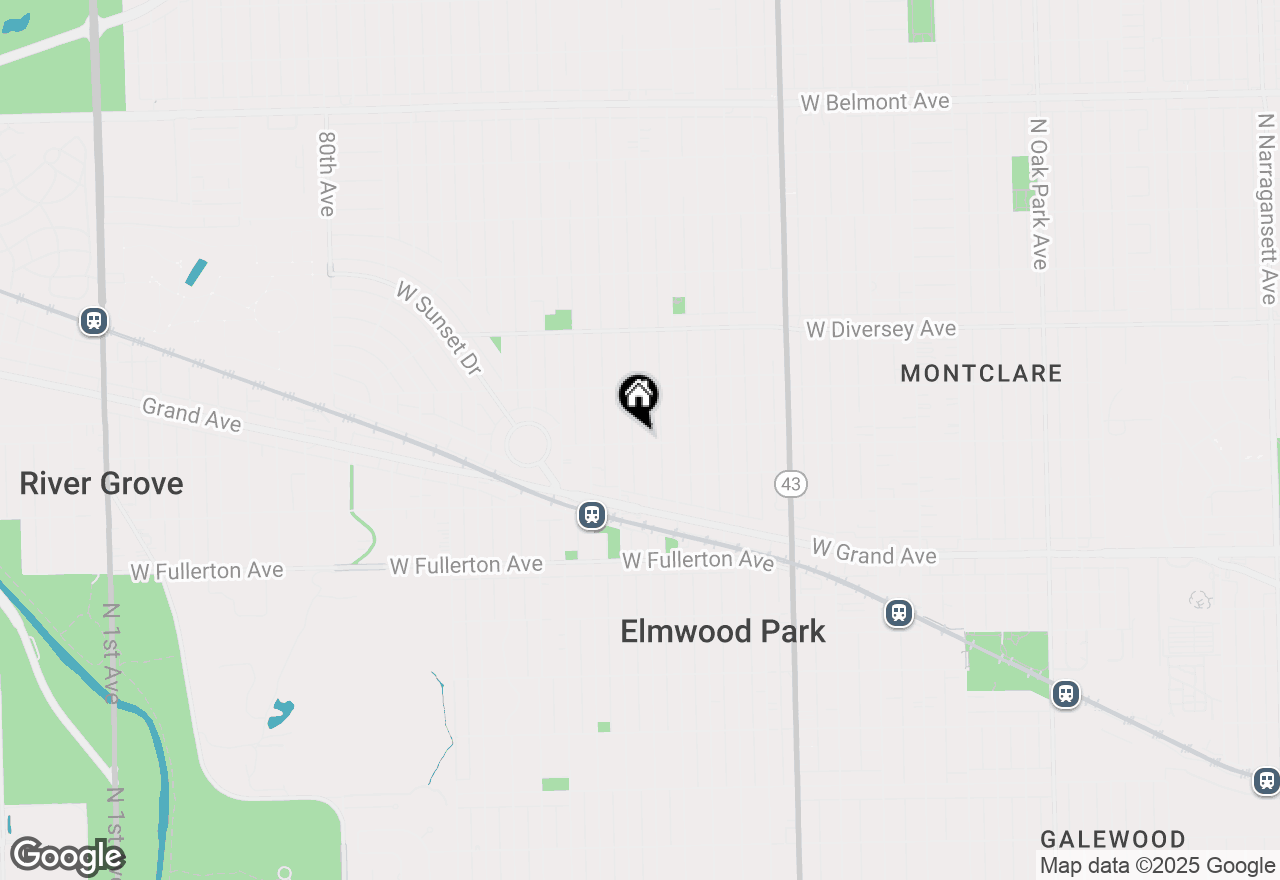 Map of 2602 N 74th Court #3, Elmwood Park, IL 60707