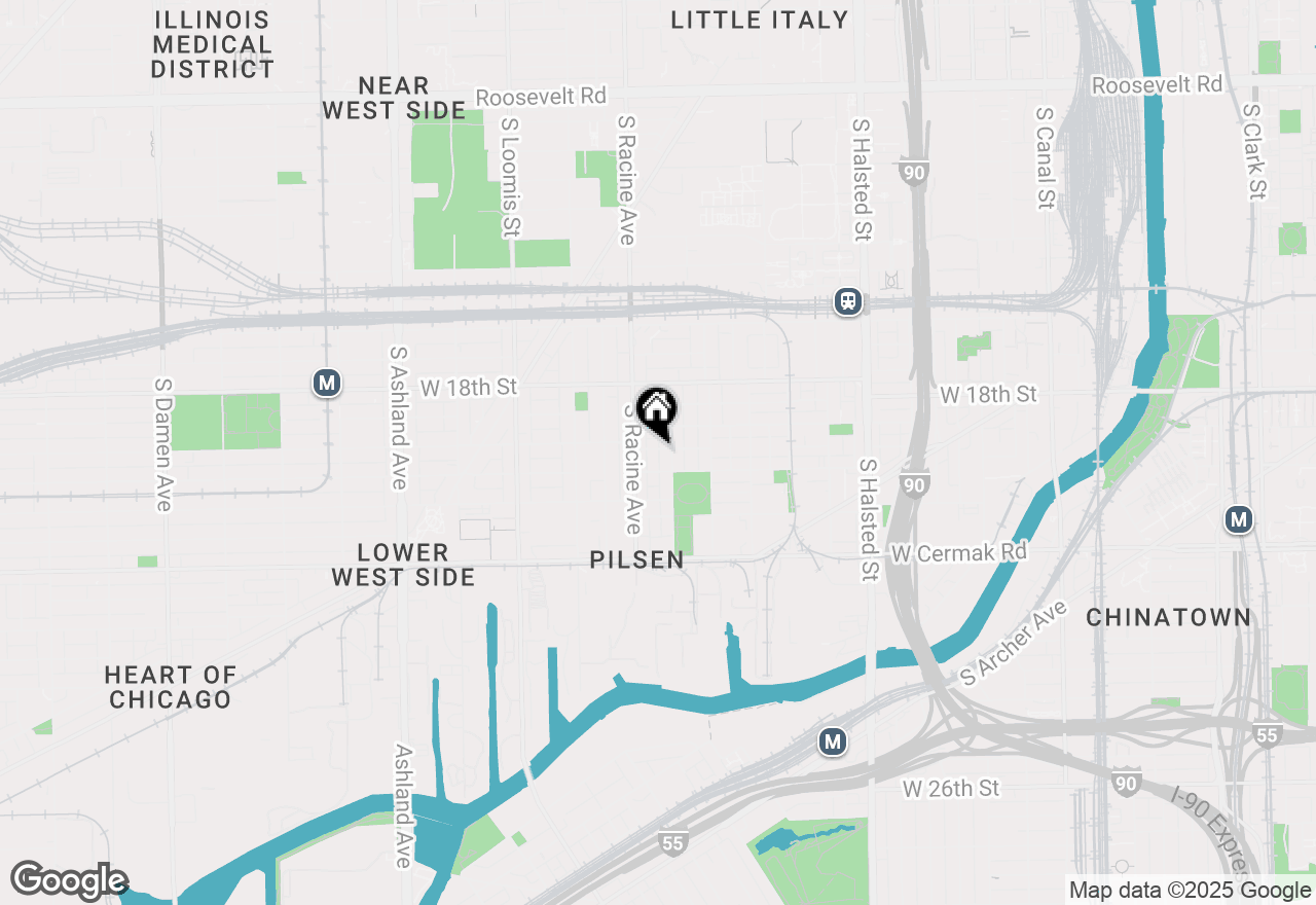 Map of 1157 W 19th Place, Chicago, IL 60608